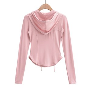 New Fashion Personalized Fall Fashion Crop Hoodies <strong>Women</strong> Y2k <strong>Zip</strong> up Fashion <strong>Hoodie</strong> Cute Young People Long Sleeve Hoodies - Product Image 3