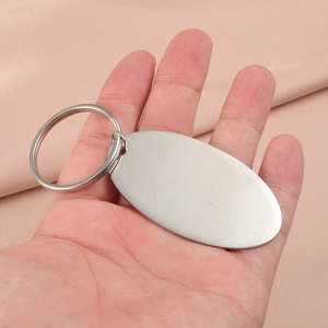 Thép không gỉ hình bầu dục Keychain trống số tấm tự làm khắc treo tag sáng tạo nước thả 65*35 mét bán buôn - Product Image 4