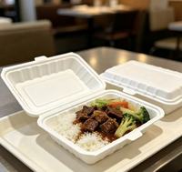 Boîte à lunch en mousse pliable et jetable, conteneur alimentaire portable léger pour plats à emporter, vente en gros