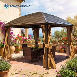 Pergola/Gazebo en Acier Galvanisé Étanche et Antirouille avec <span class=keywords><strong>Moustiquaire</strong></span> Rigide 3x3m 3x4m pour <span class=keywords><strong>Terrasse</strong></span> de Toit Usage Commercial - Product Image 2