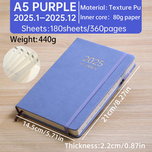 Commercio all'ingrosso della fabbrica in pelle cancelleria Notebook con nastro elastico calendario A5 Agenda colorata logo personalizzato con copertina rigida latticini - Product Image 5