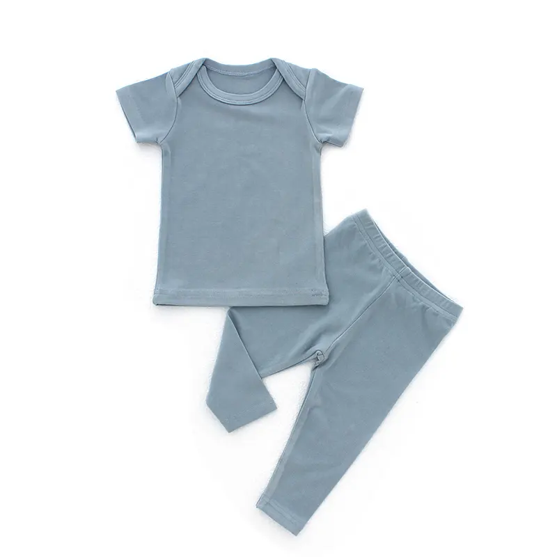 Custom Infant Toddler Clothing Boy Girl Baby Kids Pajamas Outfits Sets Cotton Short Sleeve