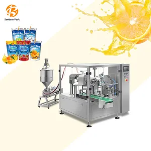 Emballage rotatif multifonctionnel pour sacs debout Sachets de jus de mangue et de raisin Machine d'emballage de sacs de forme spéciale doypack