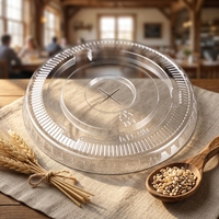 KAIDA KD-90mm Couvercle plat rond à fente en X en PET jetable transparent, personnalisable avec logo client, pour gobelet à café froid de 90mm de diamètre