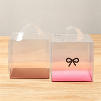 Boîte d'emballage en plastique écologique et alimentaire avec logo personnalisé, poignée de transport, coffret cadeau pour pâtisserie et desserts