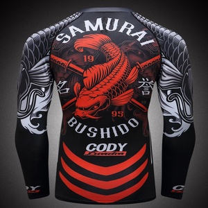 Venta al por mayor compresión camiseta hombres ropa atlética 3D Animal impresión manga larga MMA camiseta - Product Image 4