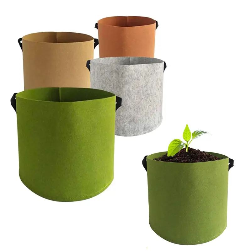 Custom Gallon Pots Garden Potato Felt Fabric Coco Peat Custom Color Plant Grow Bags for Planting Vegetables