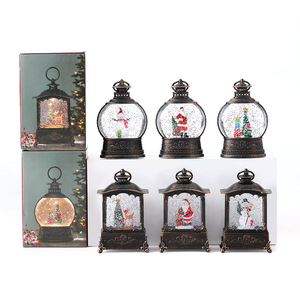 Décorations de Noël vintage, lanterne de Noël, lampe seau à eau portable Père Noël, ornement musical <span class=keywords><strong>lumineux</strong></span>, cadeau, bonhomme de neige - Product Image 5
