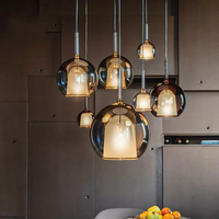 Luminaires suspendus en forme de boule de verre, design créatif moderne, décoration de Restaurant