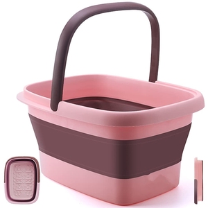 Bassin de bain de pieds pliable pour trempage des pieds, seau à linge en plastique pliable avec poignées, massage des points d'acupression - Product Image 2