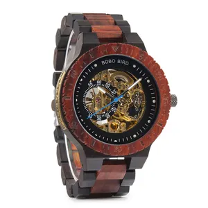 Montre automatique en bois pour hommes, bracelet en forme de bois, sandales, meilleure vente 2020