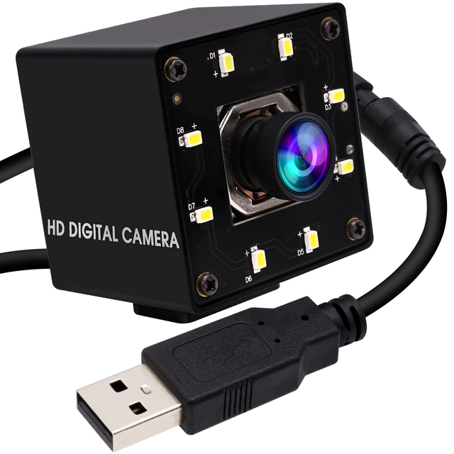ELP 4K Webcam for PC & Laptop, IMX415 Sensor,  UVC Free Driver, No Distortion, Autofocus Night Vision USB Camera