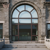 Ventanas Orientales Chinas Modernas con Aislamiento Térmico y Acústico, Ventanas Abatibles Horizontales Retro de Doble Vidrio y Aleación de Aluminio para Apartamento