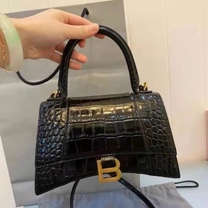 Classic Hourglass handle bag crocodile pattern leather handbag fashion messenger bag shoulder bag with gift box