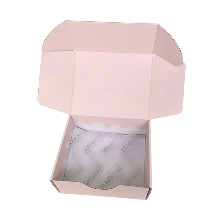 Wellpappe weiß Heißprägen Gold Silber Kosmetik Flugzeug Verpackung Crinkle Untersetzer Geschenk machen Papier rechteckige Box