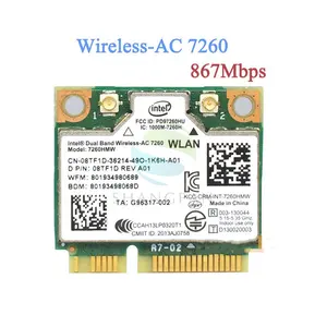 7260 7260AC 7260HMW 2.4 & 5G 867M蓝色牙齿4.0迷你PCIe WiFi无线网卡7260.NGW G.R