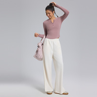Frühling/Herbst Neue Atmungsaktive Modal-Weite-Hose für Damen, Stilvolle Lässige Passform, Locker Sitzend, Elegant Fallend mit Schlitz
