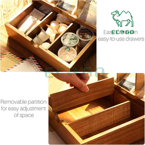 กล่องเก็บชาไม้ไผ่ทรงสี่เหลี่ยมผืนผ้าพร้อมกล่องของขวัญชาไม้สำหรับกล่องและถังขยะ - Product Image 3