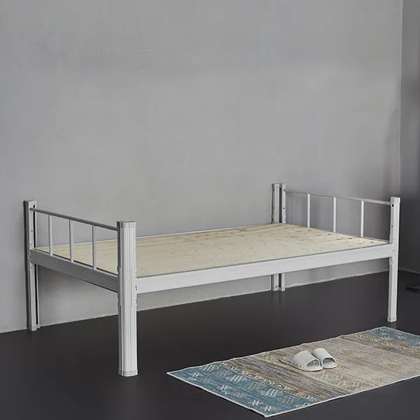 Luoyang düşük fiyat beyaz basit tüm demir yatak paslanmaz çelik tek kişilik yatak