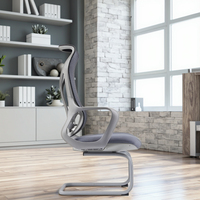 Chaise de bureau d'étude à domicile en tissu moderne bon marché avec accoudoir fixe Design ergonomique noir pour les réunions