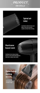Secador de Pelo Profesional X6 de Secado Rápido con 6 Ajustes de Temperatura, Secador de Pelo de Salón - Product Image 6