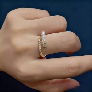 Base para Anillo de Plata S925 con Perlas DIY 10751, Edición Wukong, con Cuentas Redondas de 6-8mm, Base Vacía para Joyería de Plata - Product Image 4