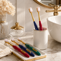 Brosse à dents pour adultes de haute qualité, soin doux des gencives, poils PBT doux et denses, poignée confortable pour l'hygiène buccale, utilisation à domicile
