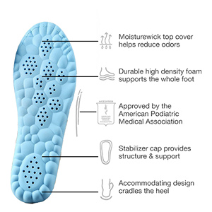 Semelles orthopédiques en mousse à mémoire de forme avec soutien de la voûte plantaire en PU pour une alignement correct du pied - Product Image 5