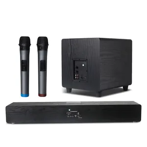 Home Theatre Stereo Surround Sound System 2.1 Wireless Strong Bass TV HiFi Subwoofer Soundbar Speaker with Handheld Microphone