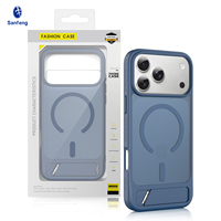 Coque de protection hybride antichoc Sanfeng Factory personnalisée pour iPhone 18 17 Pro Max avec support, toucher doux effet peau, finition mate