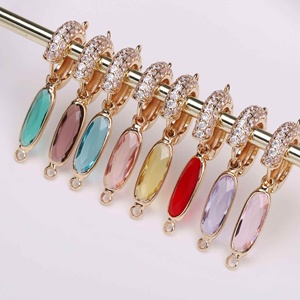 Conector de latón chapado en oro con cristal, dijes de piedra de nacimiento, suministros de joyería DIY, dijes para collares, regalo personalizado para mamá - Product Image 5