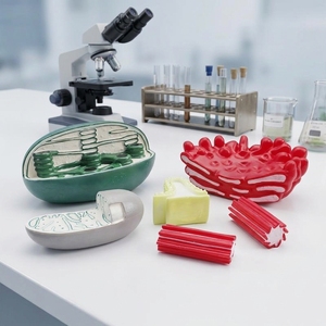 Juego de 6 Modelos Ampliados de Órganos Celulares: Mitocodrón, Cloroplasma, <span class=keywords><strong>Golgi</strong></span>, Centriola, Lisosoma, ER Rústico para la Enseñanza de Biología - Product Image 3