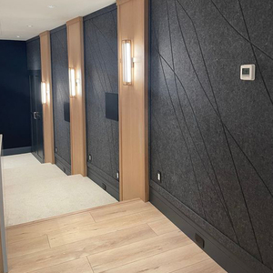 Design scanalato 2440mm * 1220mm * 9mm/12mm /24mm pannelli professionali in fibra di poliestere 100% pannello acustico facile da Insall - Product Image 5