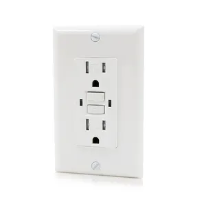 GFCI 15Amp Receptáculo Elétrico Flush Tomada De Energia Tomada De Parede EUA Padrão GFCI Outlet Com Placa