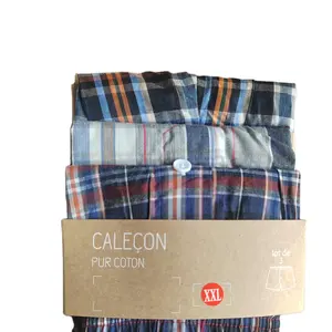 Menerima OEM Klasik Kotak-kotak Pria Boxers Katun Mens Pakaian Dalam Tenunan Homme Celana Boxer