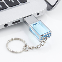 USB Flash Drive kristal emas, Flash Drive kecepatan tinggi 32GB hingga 128GB, hadiah bisnis
