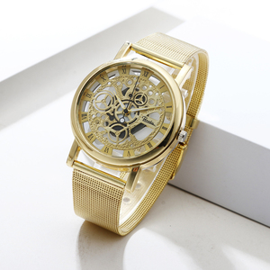 Reloj de cuarzo de moda con correa de malla hueca, estilo casual de negocios, para hombres y mujeres - Product Image 3