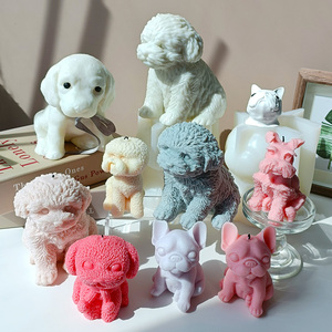 J1181 trang trí nội thất sáp đậu nành Puppy động vật Teddy Puppies Dog Silicone khuôn dễ thương Beagle nến khuôn - Product Image 3