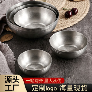 Ensemble de bols en acier inoxydable 304, 8,5 cm, 10 cm, 12 cm, 13,5 cm, 15 cm, style vintage vieilli, pour la maison et les restaurants - Product Image 5