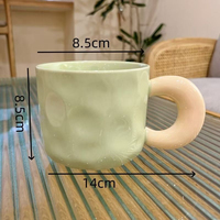 Tasse à café en céramique pour couple, couleur pastel contrastée, tasse en porcelaine à double poignée, tasse à boire pour la maison, cadeau