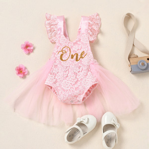 新来者女婴图图罗柏套装幼儿1岁生日派对服装罗柏2岁女婴生日礼服 - Product Image 5