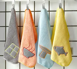 Wholesale bulk 100% polyester microfiber kitchen hand towel