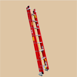 Échelle télescopique en fibre de verre légère à deux sections, 28 24 20 16 marches, 12 m, 15 mètres, extension étendue - Product Image 1
