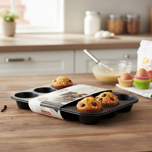 Stampo per Muffin a 12 fori con linea metallica nera Ø7 cm per teglie e teglie - Product Image 3