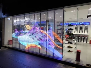 Écran d'affichage transparent LED, luminosité 1000 cd, 178 °   Support mural pour écran d'affichage, utilisation en magasin de détail en intérieur - Product Image 1
