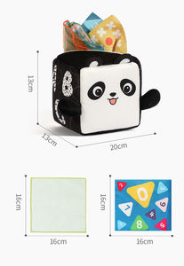 Juguetes de aprendizaje educativo para edades tempranas Montessori, juguetes sensoriales para bebés que juegan con caja de pañuelos blandos de alto contraste - Product Image 4