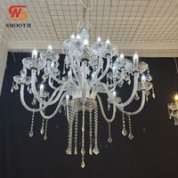 Lustre en acrylique transparent élégant et raffiné pour la décoration de mariage, suspension de plafond, décoration de luxe pour fêtes, événements, hôtels et scènes