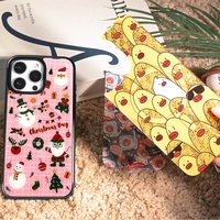 Coque de téléphone à panneau arrière magnétique remplaçable pour iphone 17/17pro/17promax/17air avec le puzzle de noël doré