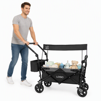 Chariot pliable multifonctionnel de grande capacité pour l'extérieur, chariot de camping pour l'extérieur