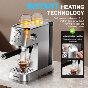 Machine à Café Espresso en Acier Inoxydable 20 BAR du Fabricant, Machine à Café Électrique Portable avec Buse Vapeur pour Mousse de Lait - Product Image 2